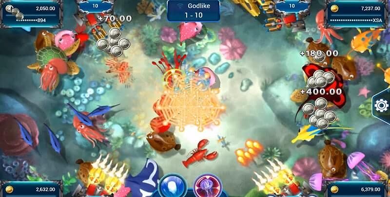 Mỗi mục tiêu bị triệt hạ sẽ mang về số tiền thưởng tương ứng trong game Bắn cá GOD