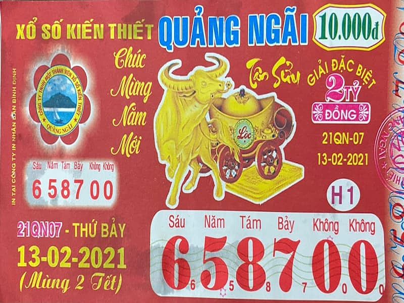 Vé số miền Trung thứ 7